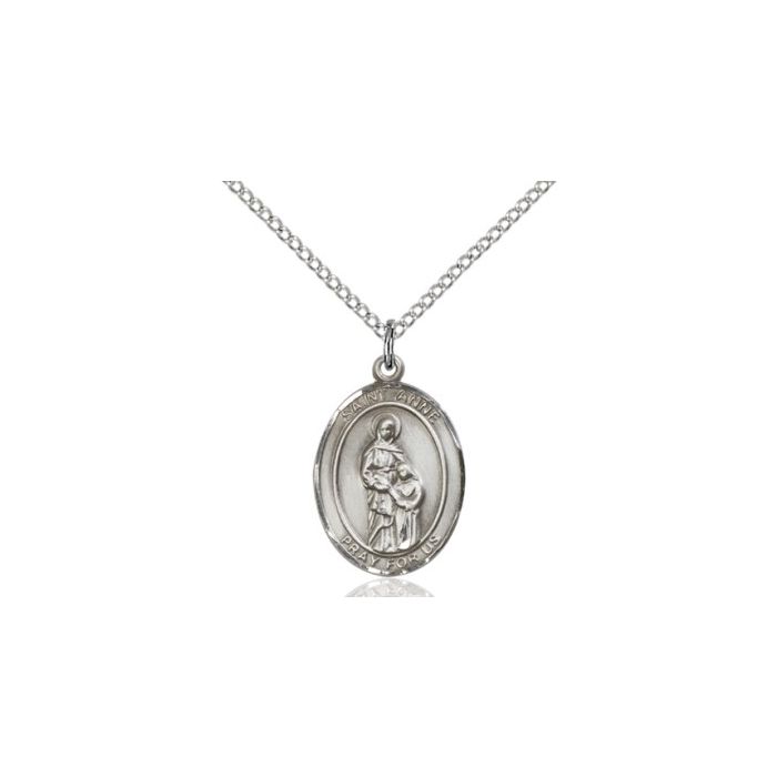 St Anne Sterling Medal Necklace 18