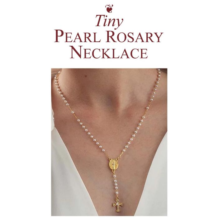 Pearl rosary necklace shop