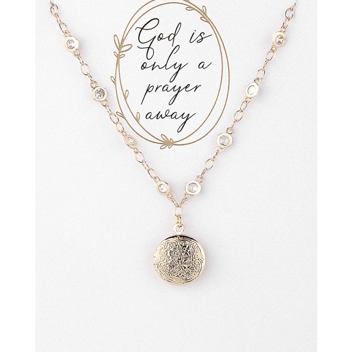 Prayer Locket Crystal Necklace