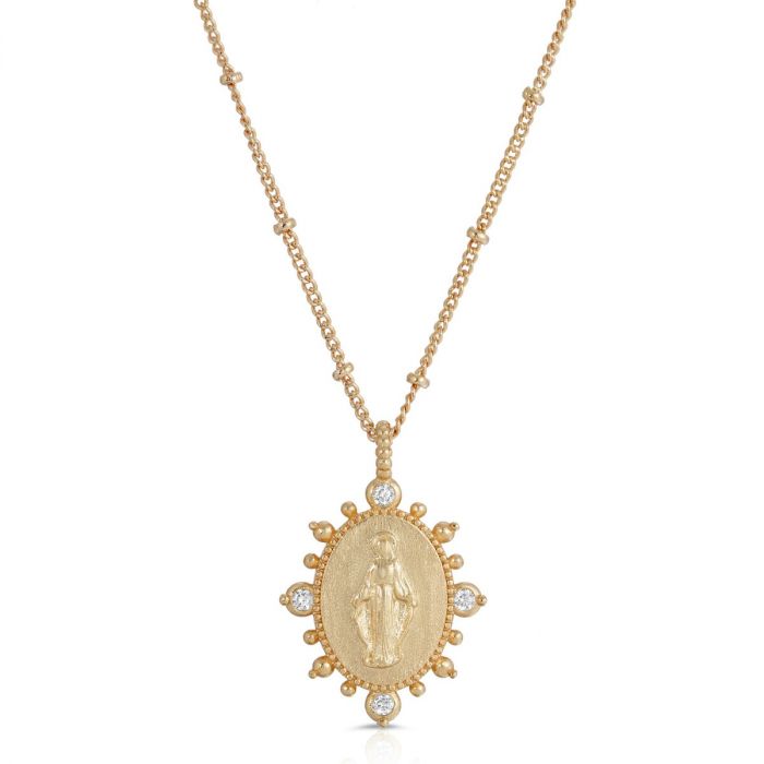 日本未入荷☆KING ICE☆Our Lady of Grace Virgin Mary Necklace Real 925 Sterling Silver Virgin Mary Necklace Pendant Iced