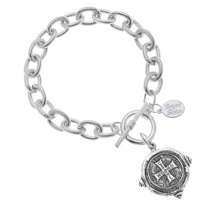 Buy Catholica Shop Catholic Religious Wear Elasticated Saint Benedict Medal  Bracelet with Crucifix Cross & Wooden Beads Decade Rosary - 2.5 Inch  (Black) at Amazon.in