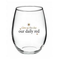 542 Our Daily Red Stemless Wine Glass