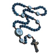 Our Lady of Grace Blue Wood Rosary