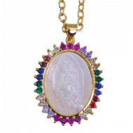 Our Lady of Gudalupe Mother of Pearl & Crystals