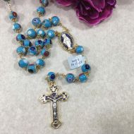 Murano Glass Rosary - Aqua