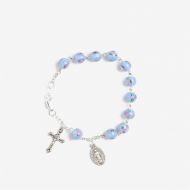 Blue Lampwork Rosary Bracelet