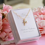 Pearl Goldplated Cross Necklace - First Communion