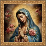 Our Lady of Guadalupe Showerd in Roses 10x10