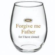 651 Forgive Me Father Stemless Wineglass