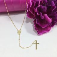 Vermeil Tiny Miraculous Rosary Necklace