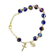 846 Murano Glass Blue Gold Bracelet