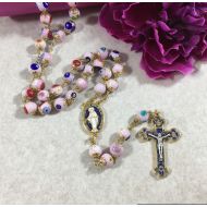 811 Murano Glass Rosary - Pink