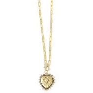 Heart Virgen Mary Chain Necklace