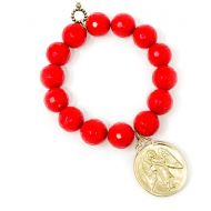 Angel Faceted Red Agate Bracelet