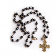 Sacred Heart Virgin Mary Handknotted Necklace