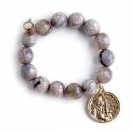 Saint Joan of Arc Travertine Agate Bracelet