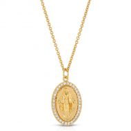 Our Lady of Grace Circled in Crystal Necklace
