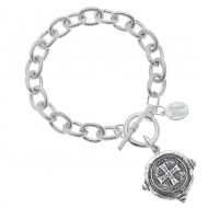 Silver St. Benedict Medal Bracelet