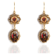 Retablo St Michael Sacred Heart Earrings