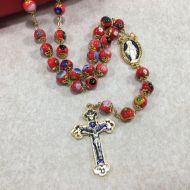 726 Murano Glass Rosary - Red