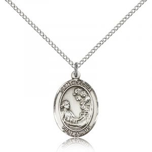 St Cecilia Sterling Medal Necklace 18''