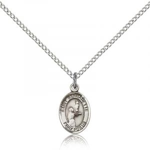 St Bernadette Sterling Medal Necklace 18''