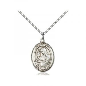 St Clare of Assisi Sterling Medal Necklace 18''