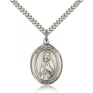 St Alice Sterling Medal Necklace 18''