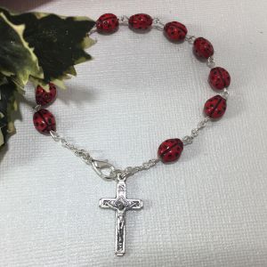 803 Ladybug Rosary Bracelet