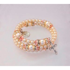 Pearl & Crystal Rosary October Bracelet