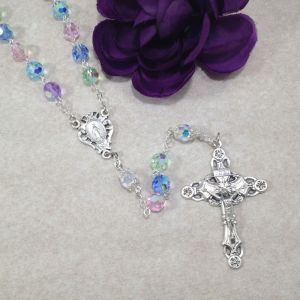 Multicolored Pastel Czech Glass Rosary
