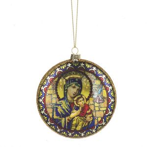 Madonna and Child Glass Ornament