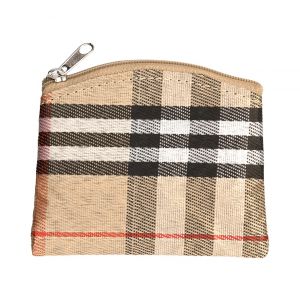 Tan Plaid Rosary Pouch