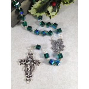 Emerald Swarovski Crystal Cube Rosary