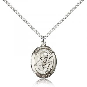 St. Robert Sterling Medal Necklace 24''