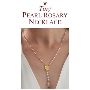 576 3mm Pearl Rosary Necklace