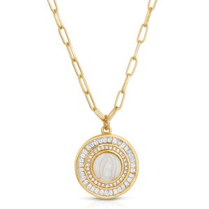 Our Lady of Guadalupe Mother of Pearl Necklace