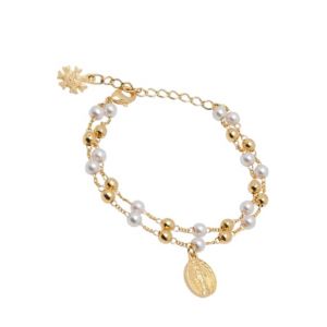 579 Miraculous Pearl and Gold Bead Bracelet