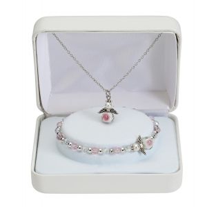 Crystal Angel 16" Necklace & Stretch Bracelet