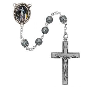 7mm Hematite Joan of Arc Rosary