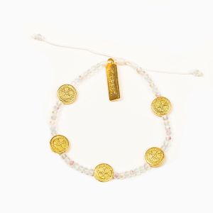 Gratitude St. Benedict Clr Crystal Bracelet - Gold