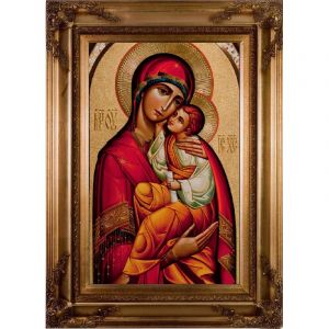 Byzantine Madonna Framed 10x16 Wall Plaque