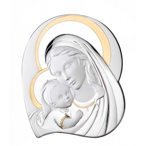 Madonna and Child Sterling Silverplated Plaque