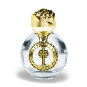 748 Glass and Gold Holy Water Bottle