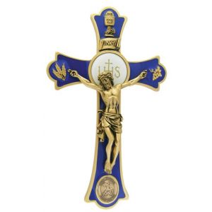 8" Holy Mass Crucifix St. Michael Gold