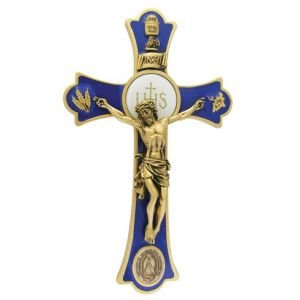 8" Holy Mass Crucifix Guadalupe Gold