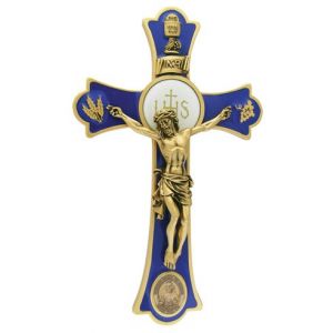 8" Holy Mass Crucifix Sacred Heart Gold