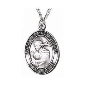 St. Thomas Aquinas Sterling Medal Necklace 24''