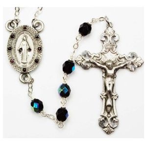 Birthstone Miraculous Medal Rosary