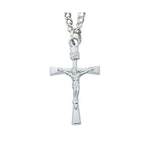 Sterling Silver Crucifix Necklace 18"